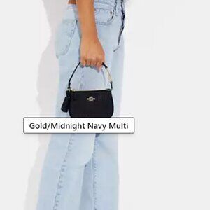 Coach Nolita 15 In Straw Navy Blue